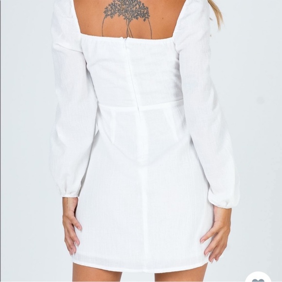 Princess Polly White Tie Linen Mini Dress - Picture 4 of 7